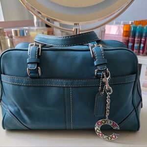 Vintage Blue Coach Hampton Satchle